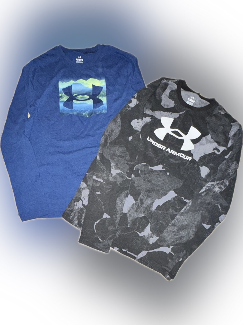Long sleeve UA pair of tops, Boys size YL